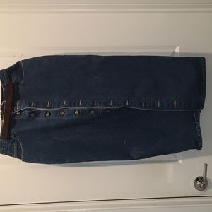 Vintage Vtg Maxi Long Denim Button Down Skirt Y2K